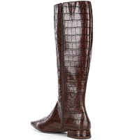 Gianni Bini Sharri Crocodile Embossed Leather Tall Boots