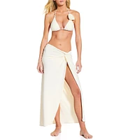 Gianni Bini Solid Maxi Front Twist Sarong Swim Cover-Up