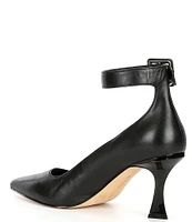 Gianni Bini Steffi Leather Buckle Detail Ankle Strap Pumps