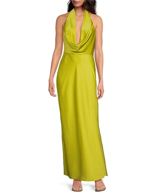 Gianni Bini Tasha Cowl Neck Satin Dress