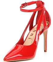 Gianni Bini Teagan Patent Cut-Out Ankle Strap Pointed Toe Pumps