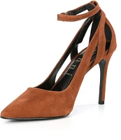 Gianni Bini Teagan Suede Cut-Out Ankle Strap Dress Pumps