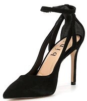 Gianni Bini Teagan Suede Cut-Out Ankle Strap Dress Pumps