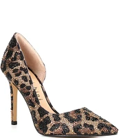 Gianni Bini TherryTwo Leopard Rhinestone d'Orsay Dress Pumps