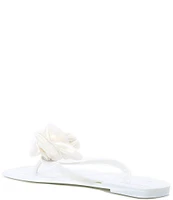 Gianni Bini Trae Satin Flower Jelly Thong Sandals