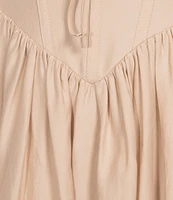 Gianni Bini Ulla V-Neck Sleeveless Drop Waist A-Line Midi Dress