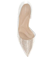 Gianni Bini Valera Rhinestone Clear Pointed Toe D'Orsay Pumps