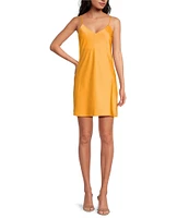 Gianni Bini Harper Satin V-Neck Sleeveless Slip Dress