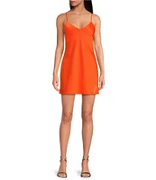 Gianni Bini Harper Satin V-Neck Sleeveless Slip Dress