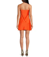 Gianni Bini Harper Satin V-Neck Sleeveless Slip Dress