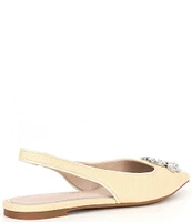 Gianni Bini Vanna Raffia Rhinestone Slingback Flats