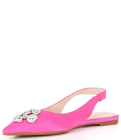 Gianni Bini Vanna Satin Rhinestone Slingback Flats