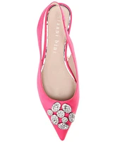 Gianni Bini Vanna Satin Rhinestone Slingback Flats