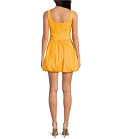 Gianni Bini Violet Square Neck Sleeveless Linen Blend Mini Shift Dress