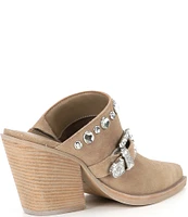 Gianni Bini Walden Western Suede Embellished Mules