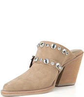 Gianni Bini Walden Western Suede Embellished Mules