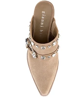 Gianni Bini Walden Western Suede Embellished Mules