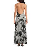 Gianni Bini x Caelynn Bell Marie Floral Mesh Sleeveless A-line Maxi Dress