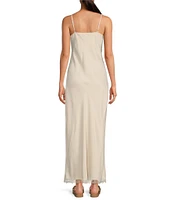 Gianni Bini x DANNIJO Colette Lace Trim V-Neck Sleeveless Maxi Slip Dress