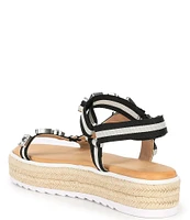 Gianni Bini x DANNIJO Gia Jewel Embellished Espadrille Striped Platform Sandals