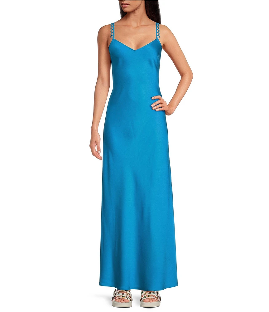 Gianni Bini x DANNIJO Kai Sweetheart Neckline Sleeveless Satin Slip Maxi Dress