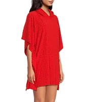 Gianni Bini x DANNIJO Lou Towel Terry Jacquard Short Sleeve Poncho Top