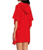 Gianni Bini x DANNIJO Lou Towel Terry Jacquard Short Sleeve Poncho Top