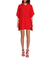 Gianni Bini x DANNIJO Lou Towel Terry Jacquard Short Sleeve Poncho Top