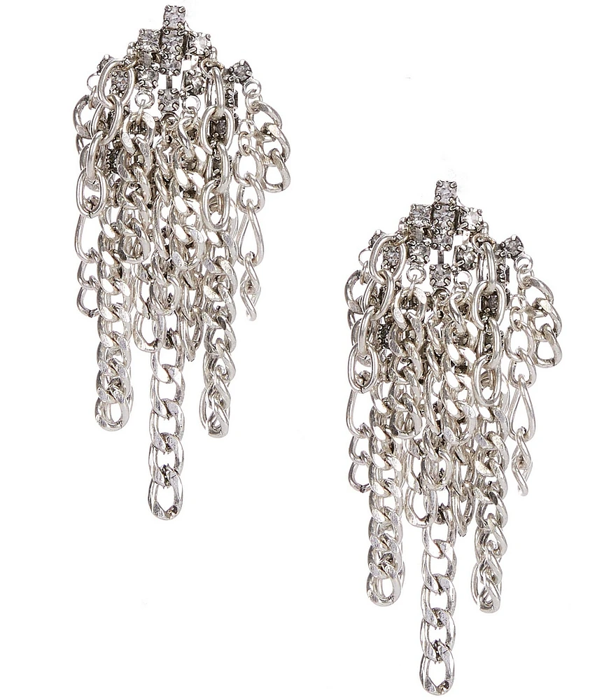 Gianni Bini x DANNIJO Sicily Chain Waterfall Crystal Chain Chandelier Earrings