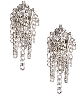 Gianni Bini x DANNIJO Sicily Chain Waterfall Crystal Chain Chandelier Earrings