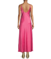 Gianni Bini x DANNIJO Sienna Sweetheart Neck Sleeveless Satin Slip Maxi Dress