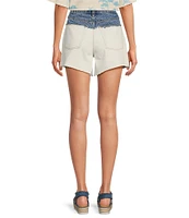 Gianni Bini x DANNIJO Jean Two-Tone Bleached High Rise Cut Off Denim Shorts