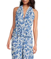 Gianni Bini x Shea Leigh Mills Amalfi Printed Satin Coordinating Halter Top