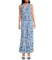 Gianni Bini x Shea Leigh Mills Amalfi Printed Satin Coordinating Halter Top