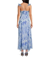 Gianni Bini x Shea Leigh Mills Bre Floral Printed Georgette Ruffle Dress