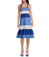Gianni Bini x Shea Leigh Mills Capri Color Block Eyelet Midi Dress