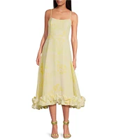 Gianni Bini x Shea Leigh Mills Chandler Sway Floral Sweetheart Neck Midi A-Line Dress