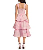 Gianni Bini x Shea Leigh Mills Dolly Printed Sateen Tiered Dress
