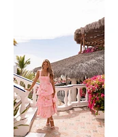 Gianni Bini x Shea Leigh Mills Dolly Printed Sateen Tiered Dress