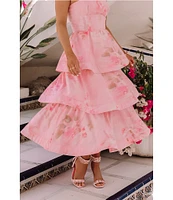 Gianni Bini x Shea Leigh Mills Dolly Printed Sateen Tiered Dress