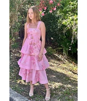 Gianni Bini x Shea Leigh Mills Dolly Printed Sateen Tiered Dress
