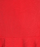 Gianni Bini x Shea Leigh Mills Julia Jacquard Square Neck Sleeveless Tie Strap Mini Ruffle A-Line Dress
