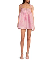 Gianni Bini x Shea Leigh Mills Leighton James Printed Satin Mini Romper