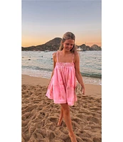 Gianni Bini x Shea Leigh Mills Leighton James Printed Satin Baby Doll Mini Romper