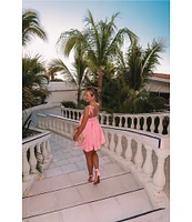 Gianni Bini x Shea Leigh Mills Leighton James Printed Satin Baby Doll Mini Romper