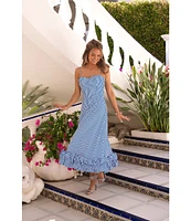 Gianni Bini x Shea Leigh Mills Lucy Jane Stripe Maxi Sway Stripe Print Maxi Dress