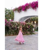 Gianni Bini x Shea Leigh Mills Shea Leigh Sway Blur Print Scoop Neck Crepe A-Line Maxi Dress
