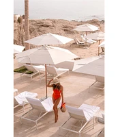 Gianni Bini x Shea Leigh Mills Spritz Lace Textured Bandeau Belted One Piece Swimsuit