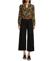 Gibson & Latimer High Rise Wide Leg Front Pocket Belted Ponte Pants