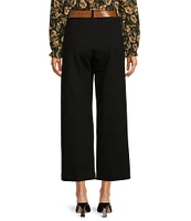 Gibson & Latimer High Rise Wide Leg Front Pocket Belted Ponte Pants